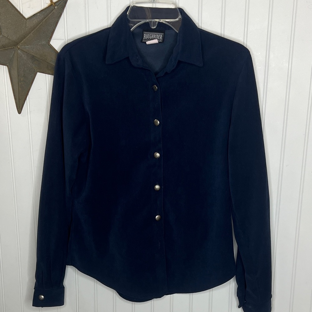 Circle T Navy Button Down Shirt Size Extra Small